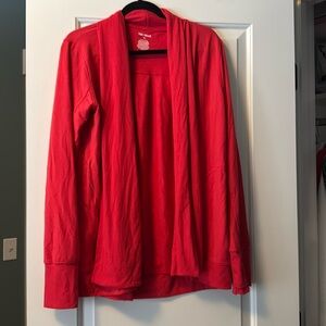 Coral, vibrant tunic cardigan